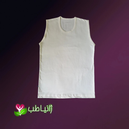 زیرپوش حلقه آستین مردانه و زنانه نخی ژانیاطب کرم روشن سایز M, L, 2XL, 3XL