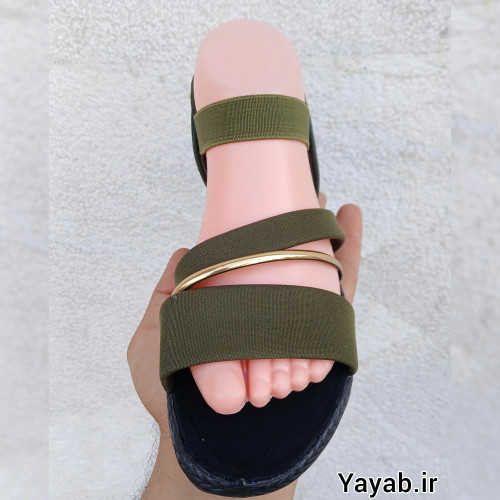 صندل زنانه کشی حلقه طلایی سبز سایز 38 تا 41 ایرانی زیره پلاستیک سخت