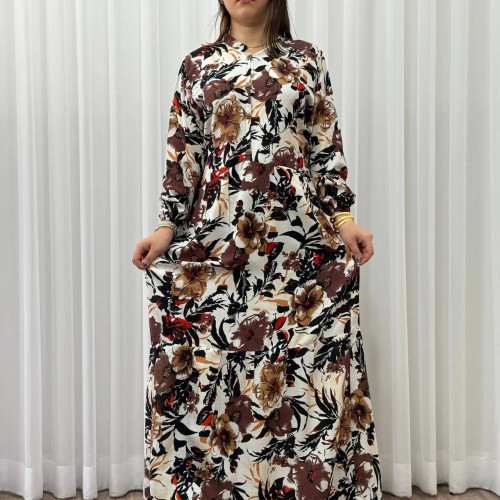 پیراهن نخی زنانه مدل هجرو جلو دکمه دار فری سایز تا 48 قد 140 کمربند دار چهارفصل شیک و راحت بدون آبرفت و رنگ رفت