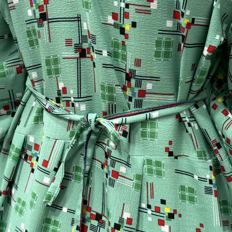 پیراهن ساحلی نخی کنفی مدل مکعبی 661 فری سایز تا 50 کمربنددار چهارفصل شیک و راحت بدون آبرفت و رنگ رفت