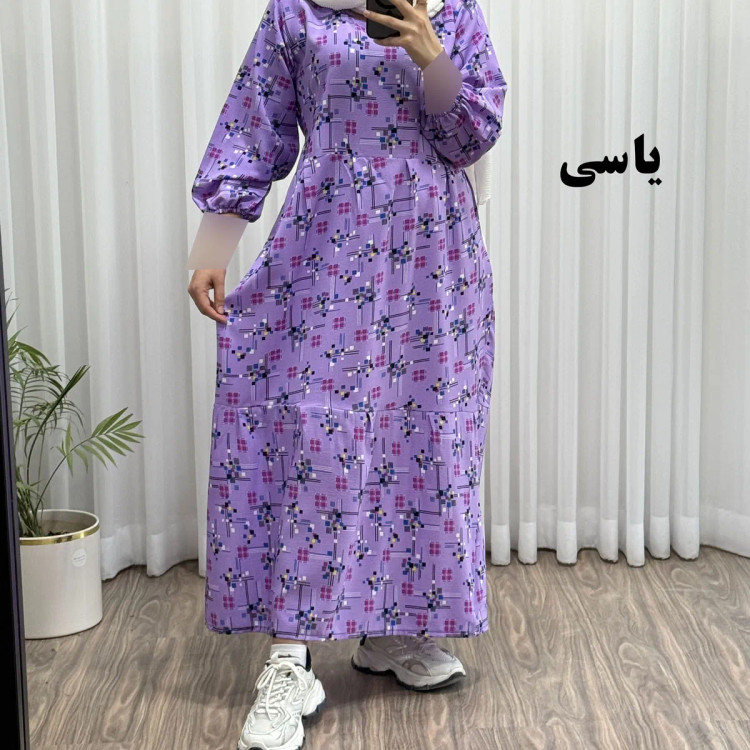 پیراهن ساحلی نخی کنفی مدل مکعبی 661 فری سایز تا 50 کمربنددار چهارفصل شیک و راحت بدون آبرفت و رنگ رفت