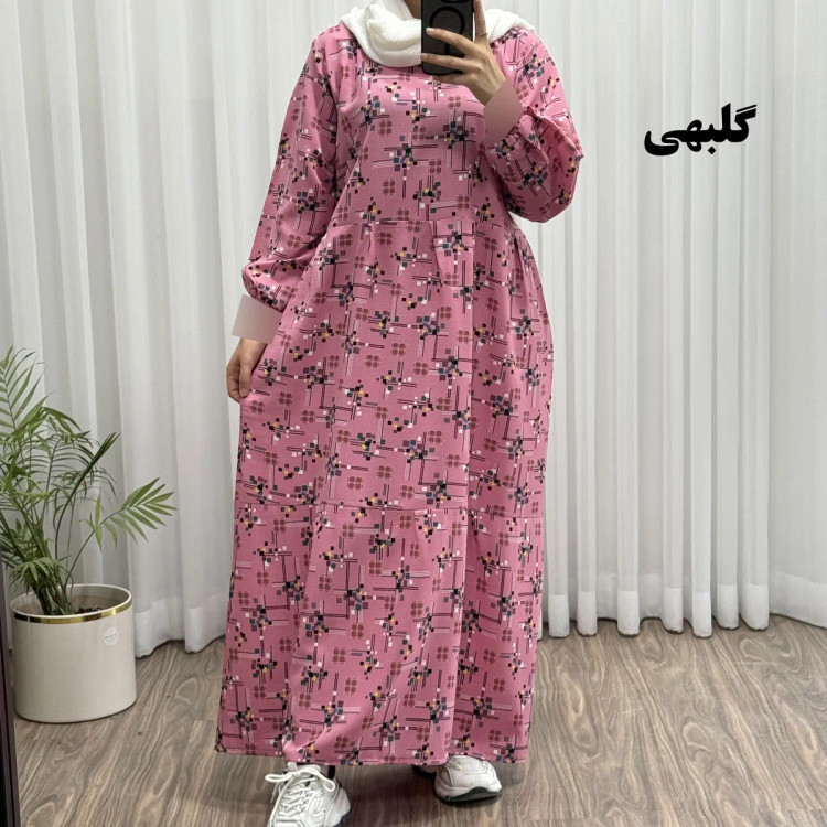 پیراهن ساحلی نخی کنفی مدل مکعبی 661 فری سایز تا 50 کمربنددار چهارفصل شیک و راحت بدون آبرفت و رنگ رفت