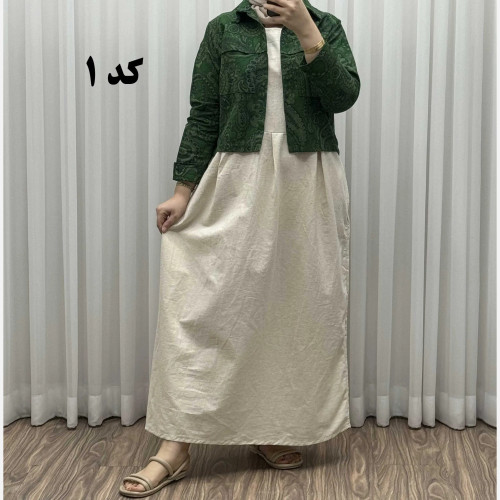 کت سارافون ترمه پاموق کد 1524 فری سایز مناسب تا سایز 46 جنس لینن چهارفصل شیک و راحت