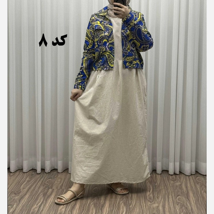 کت سارافون ترمه پاموق کد 1524 فری سایز مناسب تا سایز 46 جنس لینن چهارفصل شیک و راحت