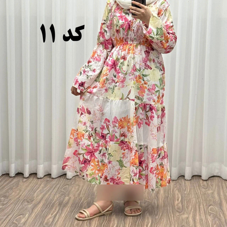 پیراهن ساحلی نخی آستین بلند فری سایز تا 48 کد 749 شسته شده بدون آبرفت و رنگ رفتگی چهارفصل تن خور شیک