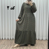 پیراهن گلریز چیندار آیدایی پاموق کد 1522 جنس نخی شسته شده فری سایز تا 50 کمربنددار چهارفصل