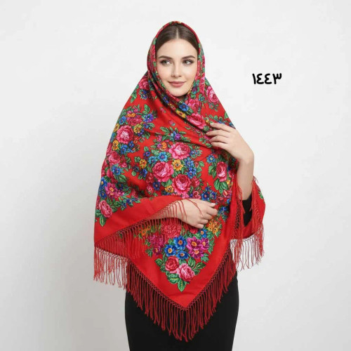 روسری ترکمن اصل پشمی ضخیم زنانه قواره بزرگ مناسب پاییز و زمستان