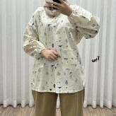 مانتو جلوبسته زنانه مدل کاکتوس کد 1817 جنس لینن فری سایز تا 50 قد 78 تنخور راحت چهارفصل