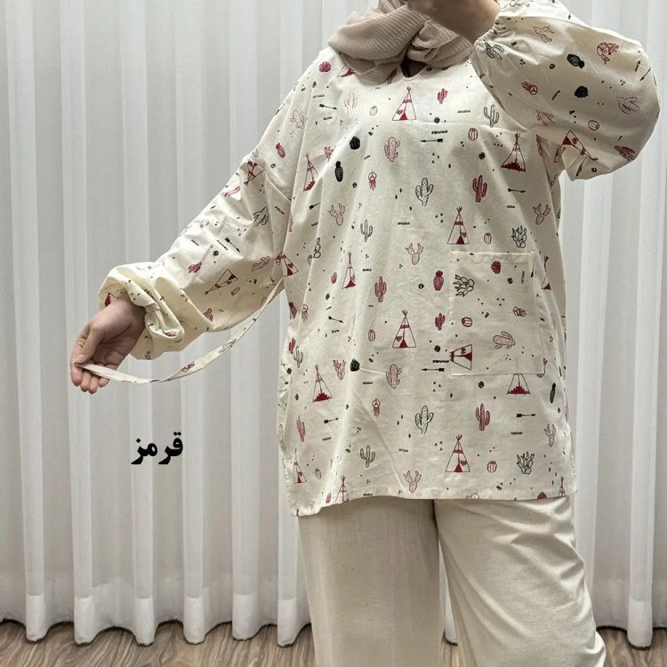 مانتو جلوبسته زنانه مدل کاکتوس کد 1817 جنس لینن فری سایز تا 50 قد 78 تنخور راحت چهارفصل