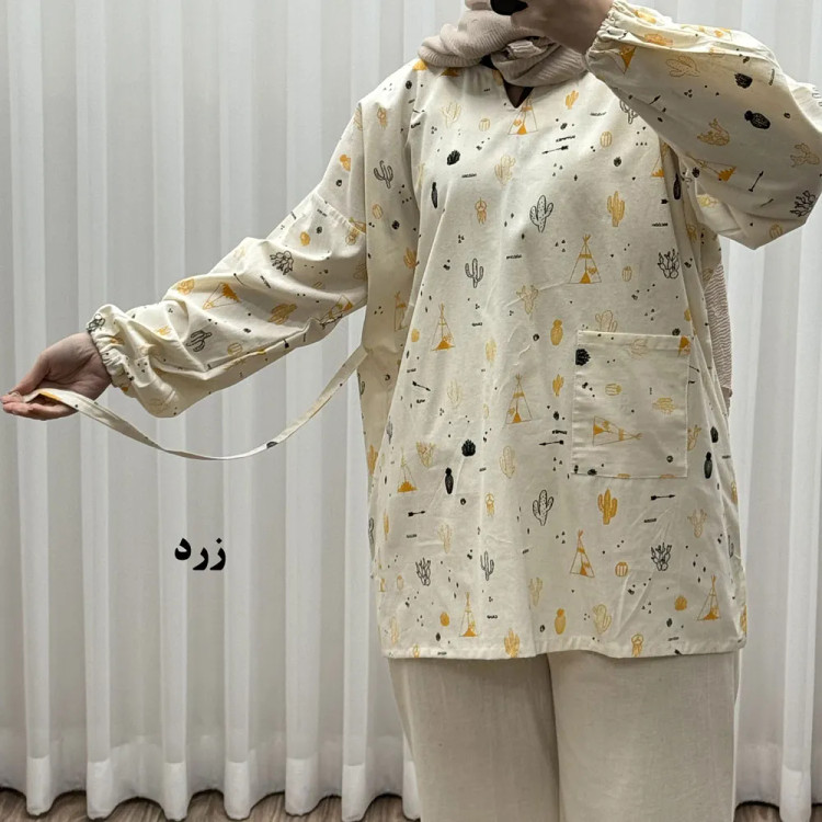 مانتو جلوبسته زنانه مدل کاکتوس کد 1817 جنس لینن فری سایز تا 50 قد 78 تنخور راحت چهارفصل