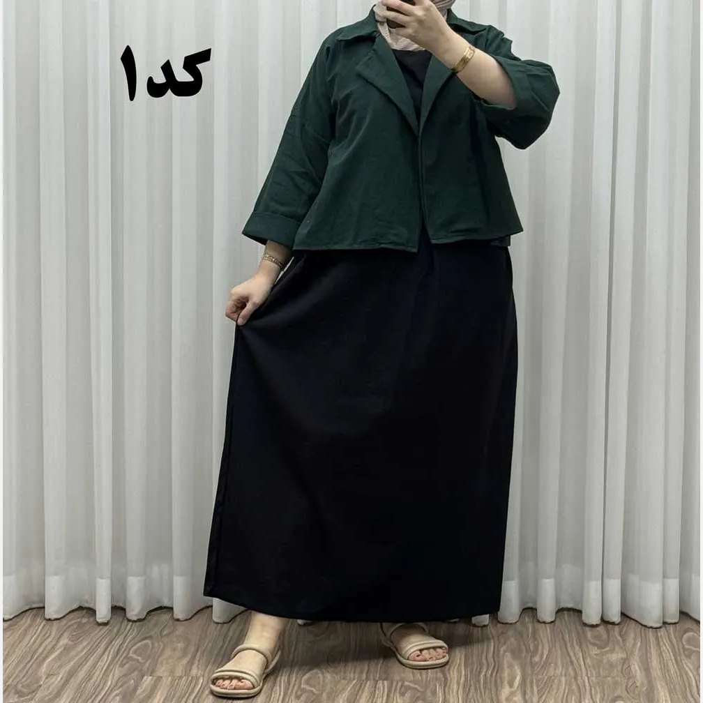 کت سارافون لینن فری سایز زنانه مناسب تا سایز 46 پاموق کد 1527 چهارفصل شیک و راحت