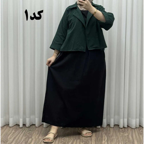 کت سارافون لینن فری سایز زنانه مناسب تا سایز 46 پاموق کد 1527 چهارفصل شیک و راحت