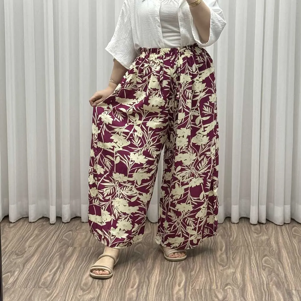 دامن شلواری لاله زار کد 1521 نخی فری سایز تا 48 چهارفصل شیک و راحت بدون آبرفت و چروک