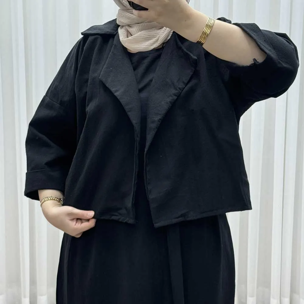 کت سارافون لینن فری سایز زنانه مناسب تا سایز 46 پاموق کد 1527 چهارفصل شیک و راحت