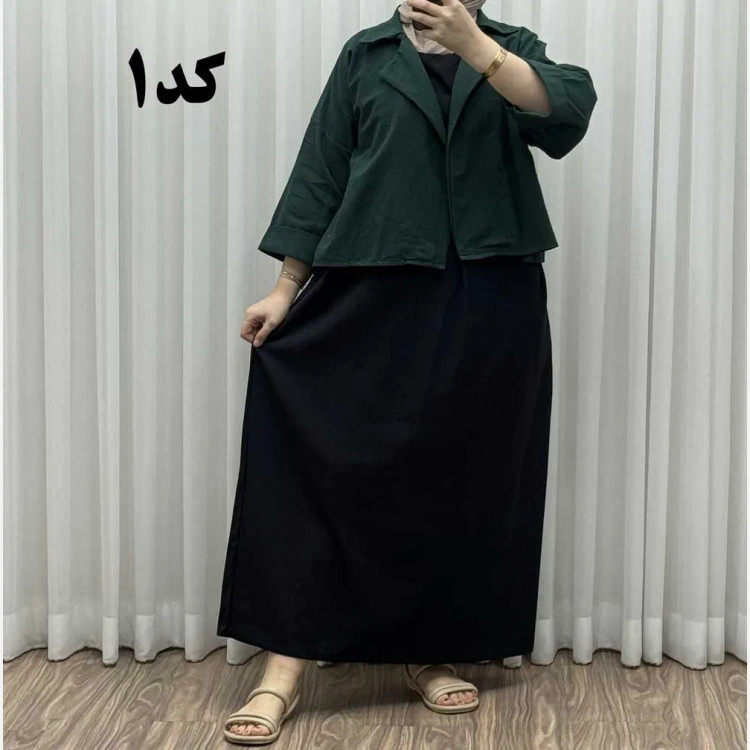 کت سارافون لینن فری سایز زنانه مناسب تا سایز 46 پاموق کد 1527 چهارفصل شیک و راحت