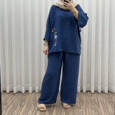 ست بلوز شلوار بادکنکی فری سایز تا 52 ابر و باد چهارفصل شیک و راحت بدون آبرفت و رنگ رفتگی