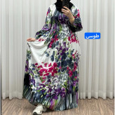 پیراهن ساحلی آبرنگی کریشه فری سایز زنانه آستین بلند تا سایز 54 مناسب چهارفصل شیک و راحت بدون بدن نما