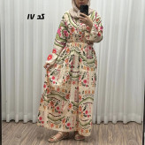 پیراهن ساحلی نخی آستین بلند فری سایز تا 48 کد 749 شسته شده بدون آبرفت و رنگ رفتگی چهارفصل تن خور شیک