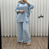 ست بلوز شلوار بادکنکی فری سایز تا 52 ابر و باد چهارفصل شیک و راحت بدون آبرفت و رنگ رفتگی