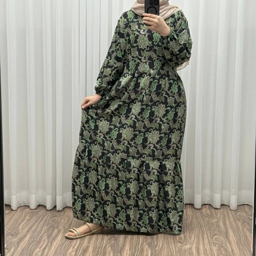 پیراهن فلور بوگاتی فری سایز زنانه کد 1215 تا سایز 46 مناسب چهارفصل بنددار شیک راحت