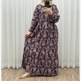 پیراهن فلور بوگاتی فری سایز زنانه کد 1215 تا سایز 46 مناسب چهارفصل بنددار شیک راحت