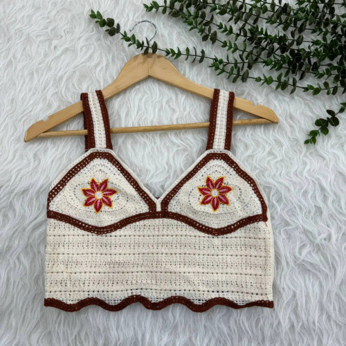 تاپ قلاب بافی فری سایز کد 1080 زنانه دخترانه مناسب تا سایز 42 قد 40 دور سینه 80 بدون آبرفت و رنگ رفت چهارفصل شیک روزمره مجلس