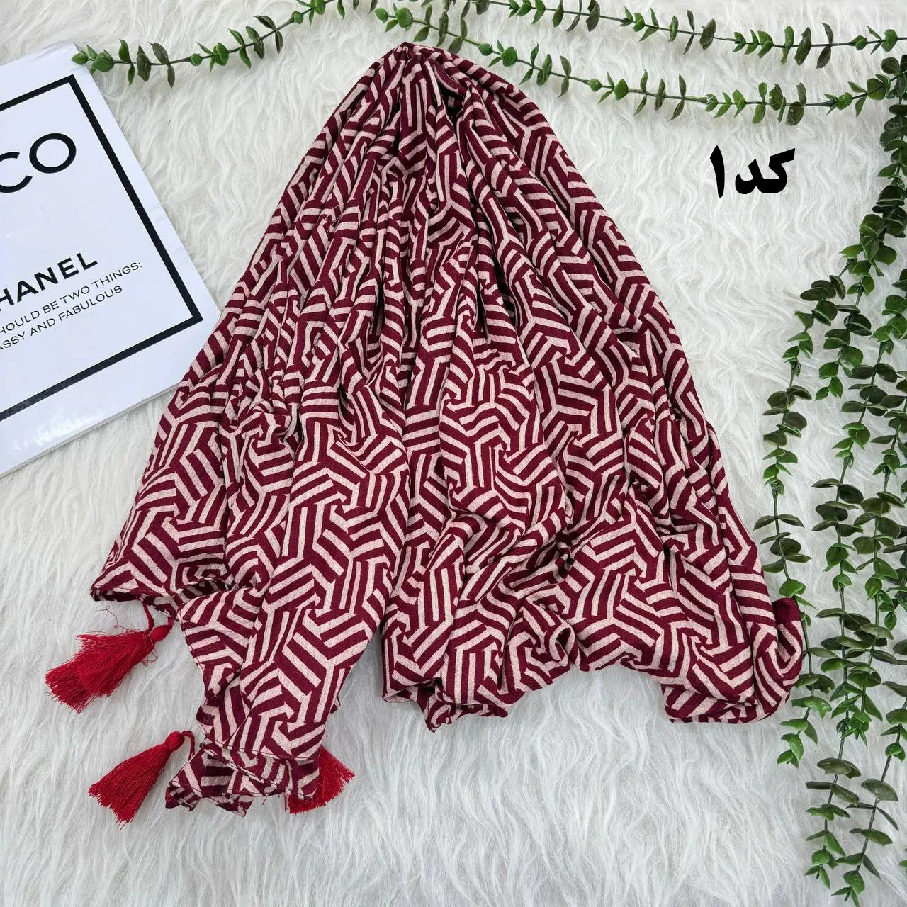 شال کریشه نخ پفکی قواره بزرگ 200x80 زنانه روزمره بدون آبرفت و چروک