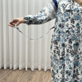 پیراهن فلور بوگاتی حاشیه دار نخی فری سایز تا 50 بنددار چهارفصل زنانه شیک