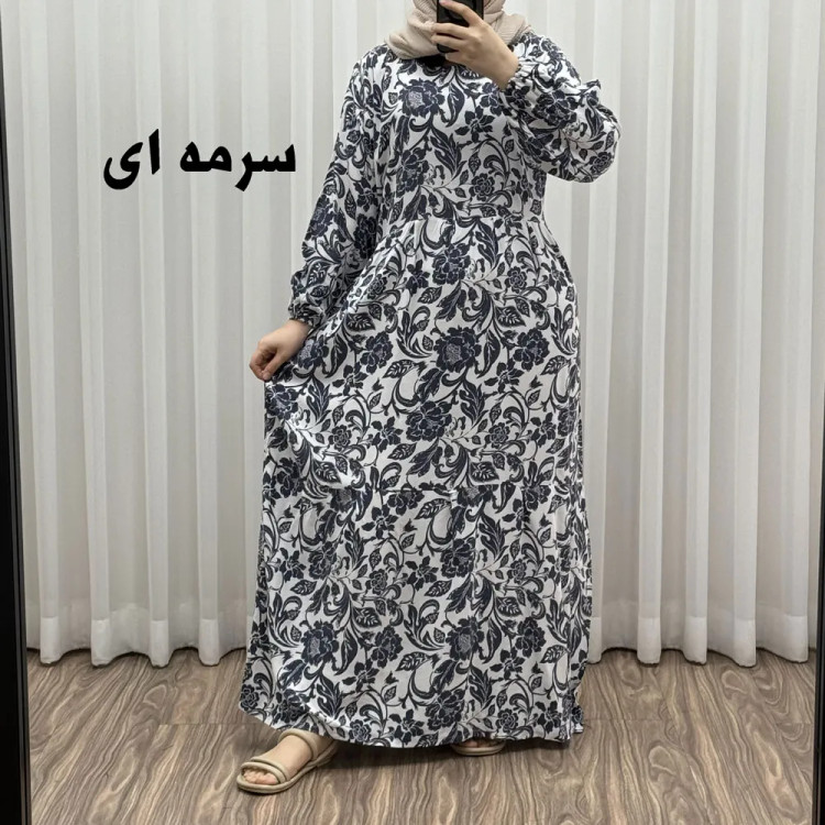 پیراهن فلور بوگاتی مدل ایوبی فری سایز زنانه تا سایز 46 چهارفصل شیک و راحت با کمربند سایه نمیاندازد