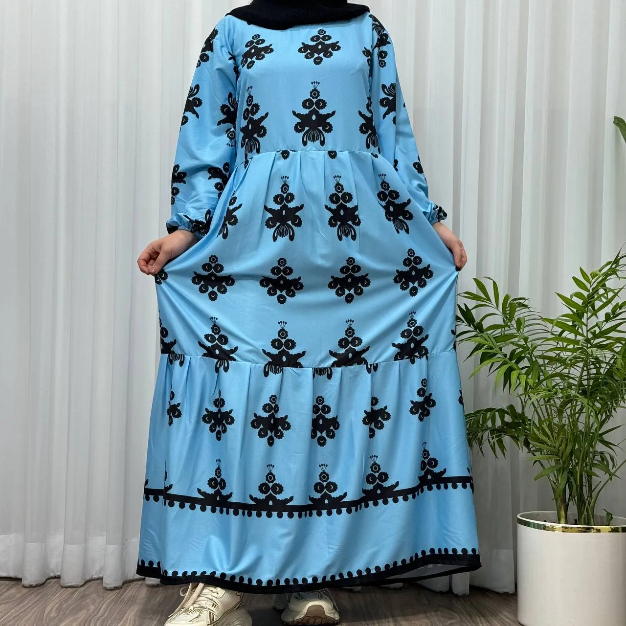 پیراهن ساحلی زنانه بوگاتی فری سایز تا 48 قد 135 چهارفصل شیک و راحت بدون آبرفت و رنگ رفت