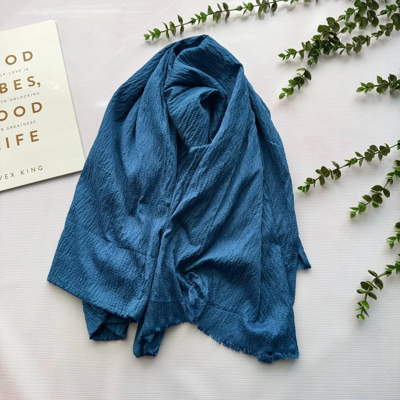 شال پفکی زنانه کد 785 مناسب استفاده روزمره، بدون آبرفت و چروک، قواره 193x65 سانت