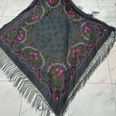 روسری نخی ترکمن قواره بزرگ کد 1659 وارداتی ترکیه ریشه دستباف چهار فصل