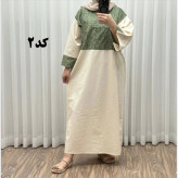 پیراهن کفتان لینن پاییزه فری سایز زنانه تا سایز 50 شیک و راحت کمربند دار بدون سایه اندازی