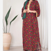 پیراهن ساحلی زنانه ترکمنستان طلاکوب گل ریز فری سایز تا 54 جنس نخی چهارفصل شیک