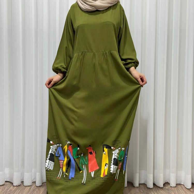 پیراهن ساحلی زنانه نخی فری سایز تا 48 قد 133 کمر بند دار شیک راحت چهارفصل