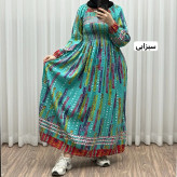 پیراهن ساحلی آستین دار هندی اطلس فری سایز تا 52 کریشه چهارفصل شیک و راحت بدون بدن نما