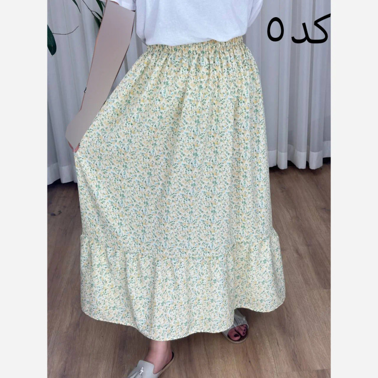 دامن نخ آلمان گلریز فری سایز تا 48 قد 95 سانتیمتر سایه نمیاندازد چهارفصل مناسب بارداری