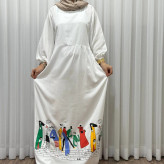 پیراهن ساحلی زنانه نخی فری سایز تا 48 قد 133 کمر بند دار شیک راحت چهارفصل