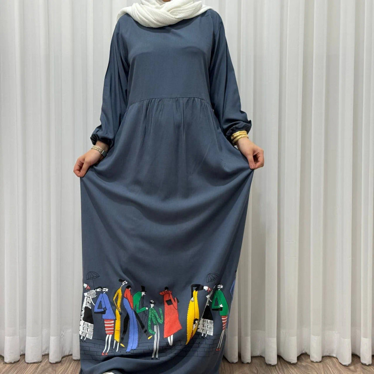 پیراهن ساحلی زنانه نخی فری سایز تا 48 قد 133 کمر بند دار شیک راحت چهارفصل