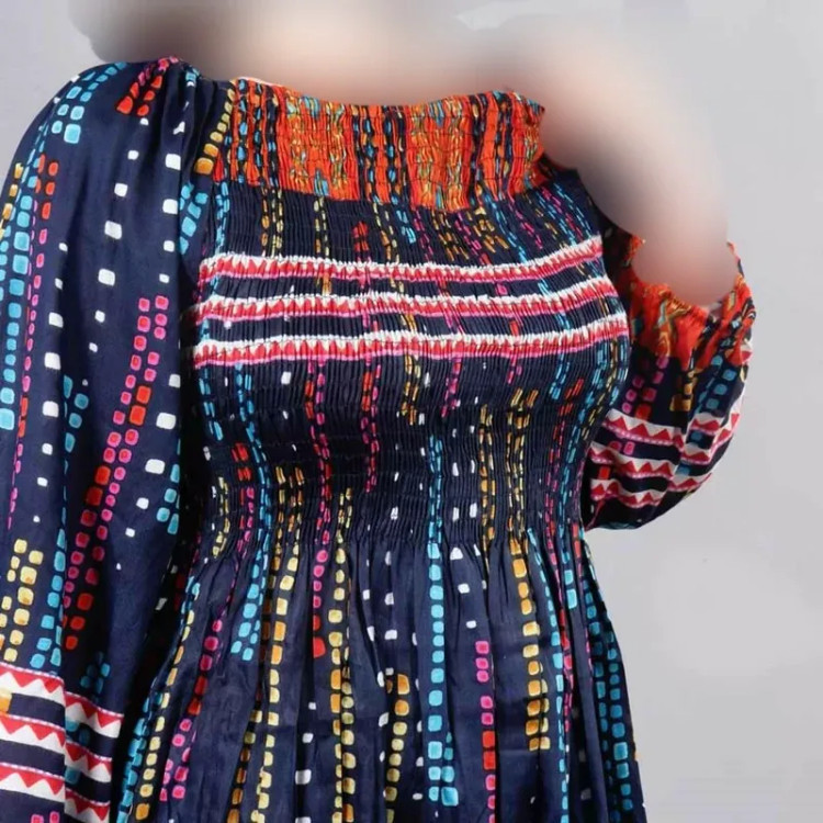 پیراهن ساحلی آستین دار هندی اطلس فری سایز تا 52 کریشه چهارفصل شیک و راحت بدون بدن نما