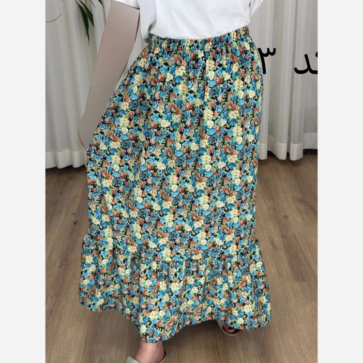 دامن نخ آلمان گلریز فری سایز تا 48 قد 95 سانتیمتر سایه نمیاندازد چهارفصل مناسب بارداری