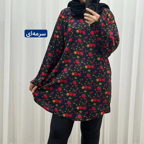 تونیک زنانه نخی ترکمنستان گلریز فری سایز تا 52 تنخور شیک و راحت چهار فصل با کمربند سایه نمیندازد