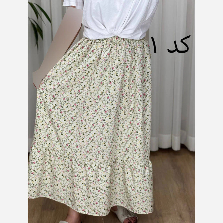 دامن نخ آلمان گلریز فری سایز تا 48 قد 95 سانتیمتر سایه نمیاندازد چهارفصل مناسب بارداری