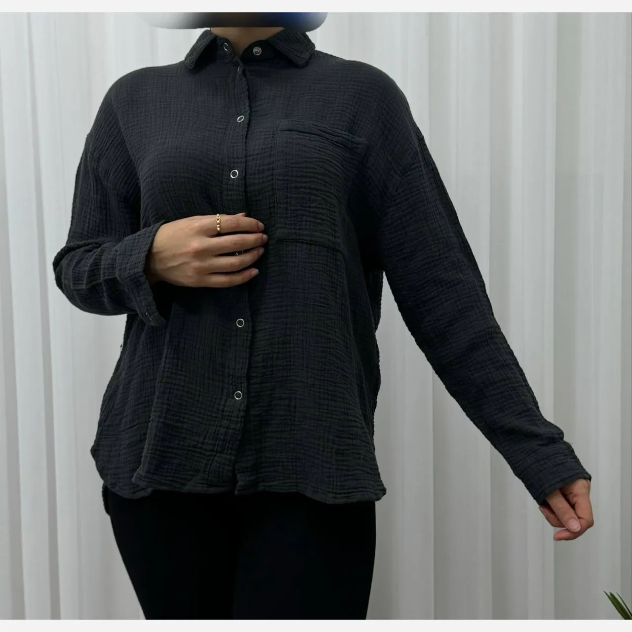 شومیز موسلین وارداتی فری سایز زنانه تا سایز 50 آبرفت و رنگ رفت ندارد