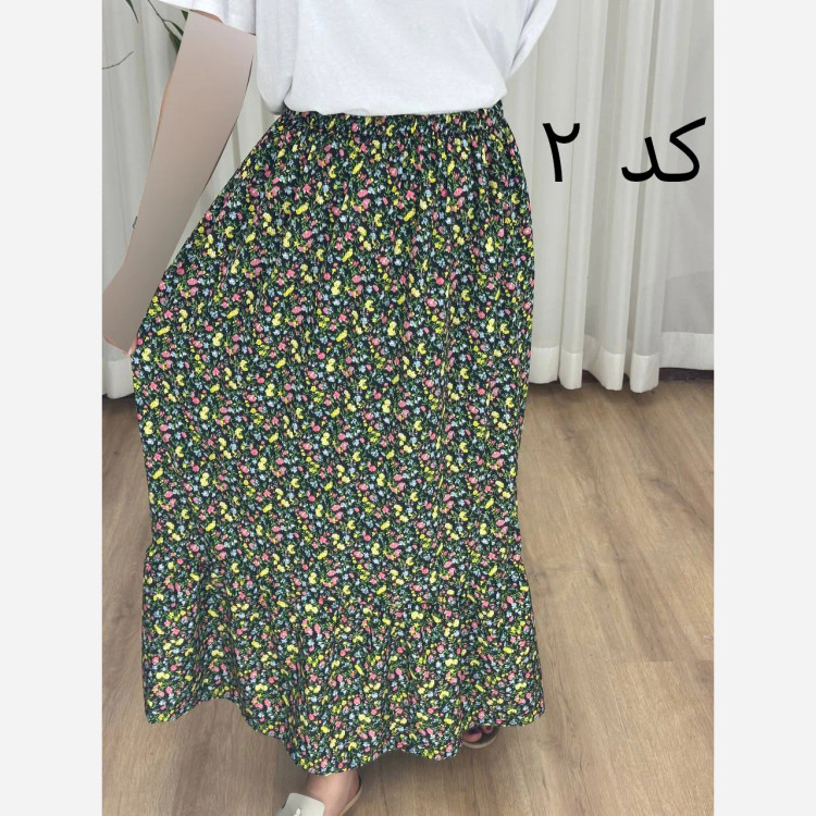 دامن نخ آلمان گلریز فری سایز تا 48 قد 95 سانتیمتر سایه نمیاندازد چهارفصل مناسب بارداری