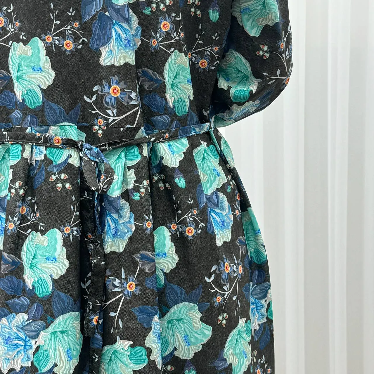 پیراهن فلور بوگاتی فری سایز تا 48 بنددار شیک و راحت چهارفصل بدون آبرفت و چروک