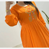 پیراهن نخی فری سایز زنانه مدل آرشیدا کد 1329 تنخور شیک و راحت چهارفصل