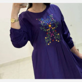 پیراهن نخی فری سایز زنانه مدل آرشیدا کد 1329 تنخور شیک و راحت چهارفصل