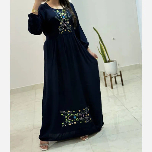 پیراهن نخی فری سایز زنانه مدل آرشیدا کد 1329 تنخور شیک و راحت چهارفصل