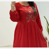 پیراهن نخی فری سایز زنانه مدل آرشیدا کد 1329 تنخور شیک و راحت چهارفصل